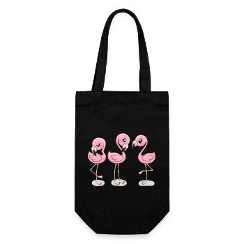 Cute Flamingos T Shirt - Gift Bag for Bottles - black - Front