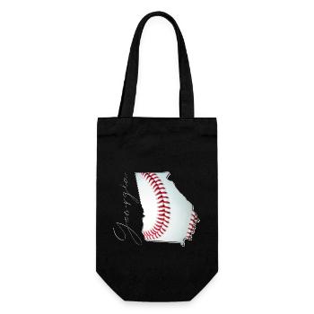Georgia (USA) | echter Baseball | Landkarte Script - Geschenkbeutel für Flaschen - Schwarz - Vorne