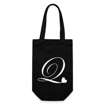 Letter q heart calligraphy - Gift Bag for Bottles - black - Front