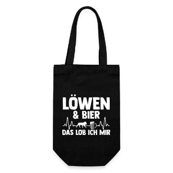 Löwe Löwen - Geschenkbeutel für Flaschen - Schwarz - Vorne