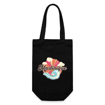 Martinique Caraïbes Rétro Plage - Sac à bouteille - noir - Devant