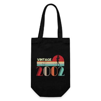 Vintage Geburtstag Retro Sonnenuntergang Design - Geschenkbeutel für Flaschen - Schwarz - Vorne