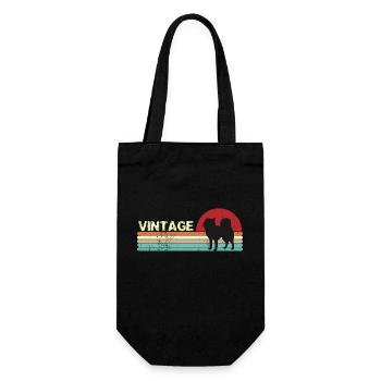 Vintage Anniversaire rétro coucher de soleil Dog design - Sac à bouteille - noir - Devant