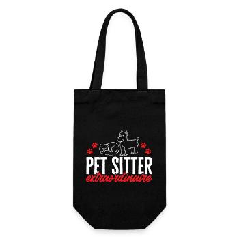 Pet Sitting Cat Dog Pet Sitter - Sac à bouteille - noir - Devant