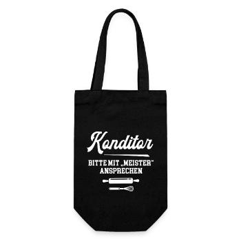 Konditor Meister Prüfung Bestanden Konditormeister - Geschenkbeutel für Flaschen - Schwarz - Vorne