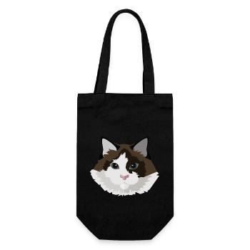 Katze - Geschenkbeutel für Flaschen - Schwarz - Vorne