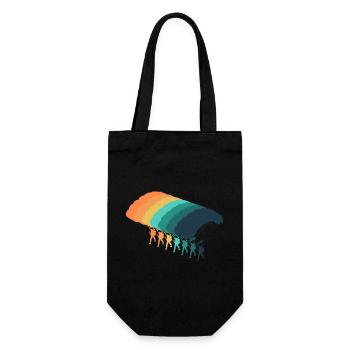 Vintage parachute - Gift Bag for Bottles - black - Front
