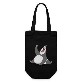Cute Panda Zeichnung - Geschenkbeutel für Flaschen - Schwarz - Vorne