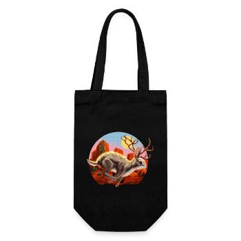Jackalope Cryptid Rabbit - Gift Bag for Bottles - black - Front