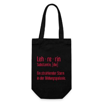Lehrerin Lehrerinnen Schule Pädagogin Unterricht - Geschenkbeutel für Flaschen - Schwarz - Vorne