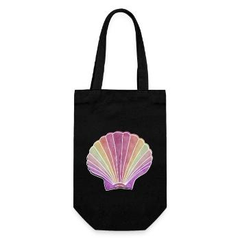 « Pétoncles », Boho Line Art Design, « Coquillages » - Sac à bouteille - noir - Devant