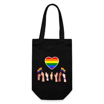 Coeur Gay pride - Sac à bouteille - noir - Devant