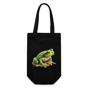 Grasfrosch wartet für den Nachwuchs auf Regen - Geschenkbeutel für Flaschen - Schwarz - Vorne