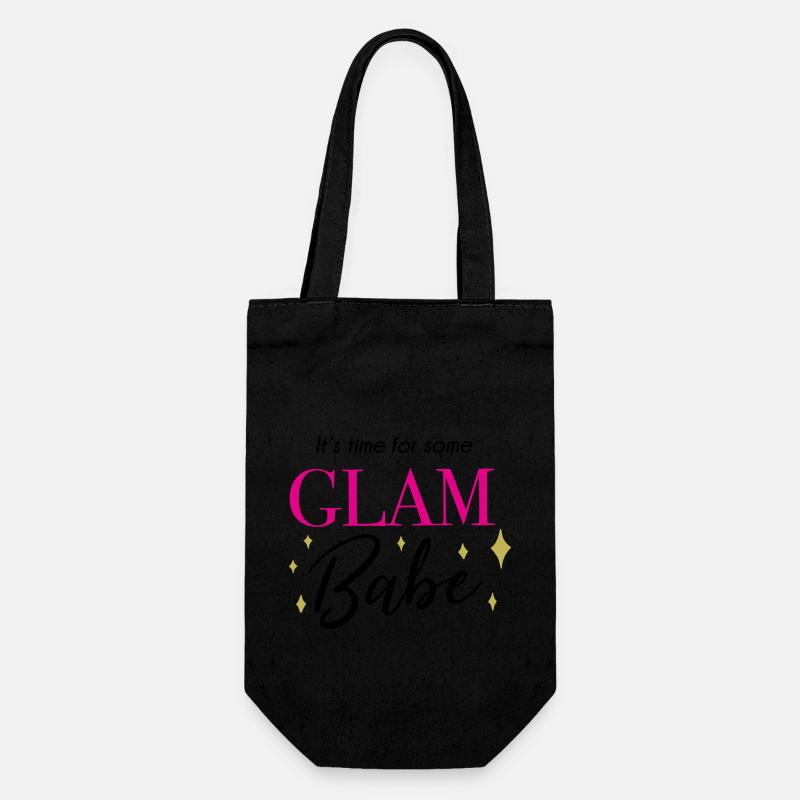 It‘ time for some glam babe - Makeup Spruch - Geschenkbeutel für Flaschen - Schwarz