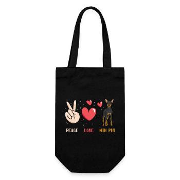 Miniature Pinscher Rehpinscher Min Pin Dog - Gift Bag for Bottles - black - Front