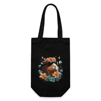 Cochons d’Inde et fleurs - Sac à bouteille - noir - Devant