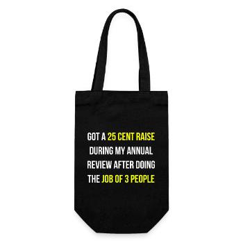 Get a raise Work Job English - Gift Bag for Bottles - black - Front