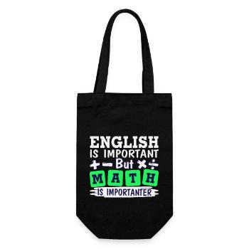 English is important, but math is importanter - Geschenkbeutel für Flaschen - Schwarz - Vorne
