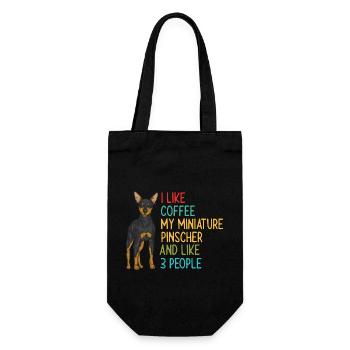 Miniature Pinscher Rehpinscher Min Pin Dog - Gift Bag for Bottles - black - Front