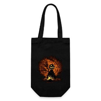 Citrouille d’Halloween effrayante en flammes - Sac à bouteille - noir - Devant