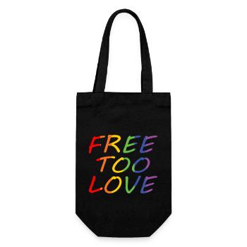 Free to love - Geschenkbeutel für Flaschen - Schwarz - Vorne