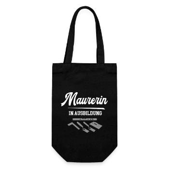 Maurerin in Ausbildung Azubine Betonbau Lehre - Geschenkbeutel für Flaschen - Schwarz - Vorne