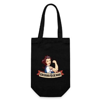 Kein Drama für die Mama - Muttertagsgeschenk - Geschenkbeutel für Flaschen - Schwarz - Vorne