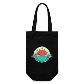 Watermelon in the sea funny melons art - Gift Bag for Bottles - black - Front