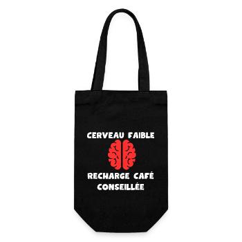 Weak brain, coffee recharge recommended - Gift Bag for Bottles - black - Front