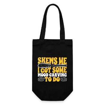 Woodworking carving carpenter - Gift Bag for Bottles - black - Front