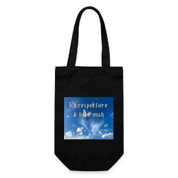 Ich respektiere & liebe mich - Geschenkbeutel für Flaschen - Schwarz - Vorne