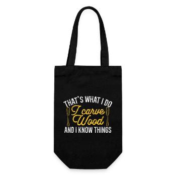 Woodworking carving carpenter - Gift Bag for Bottles - black - Front