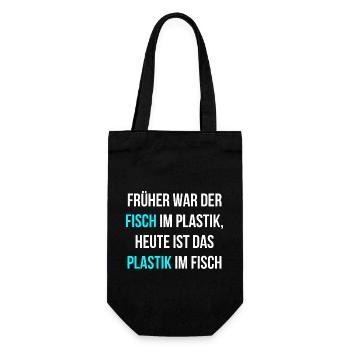 Fische Umweltschutz - Geschenkbeutel für Flaschen - Schwarz - Vorne