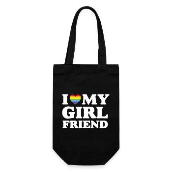 Ich liebe meine Freundin - LGBTQ - Geschenkbeutel für Flaschen - Schwarz - Vorne