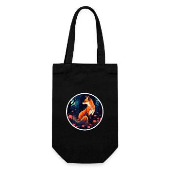 Pack animals: foxes, foxes, forest dwellers, forest animals - Gift Bag for Bottles - black - Front