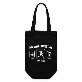 My Awesome Day - Bier - Tennis spielende Frau - - Geschenkbeutel für Flaschen - Schwarz - Vorne