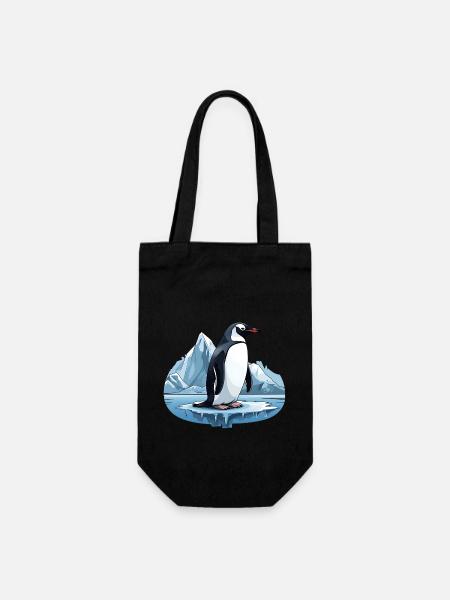 Penguins, the inhabitants of Antarctica - Gift Bag for Bottles - black