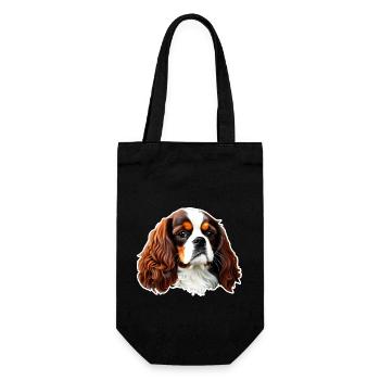 Cavalier King Charles Spaniel - Geschenkbeutel für Flaschen - Schwarz - Vorne