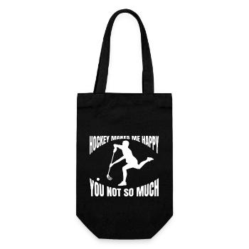 Hockey Feldhockey Hockeyspieler Geschenk Unihockey - Geschenkbeutel für Flaschen - Schwarz - Vorne