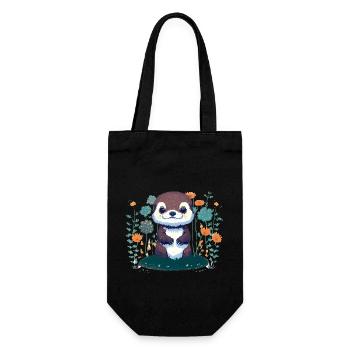Fleurs de loutre bébé – Loutre - Gift Bag for Bottles - black - Front