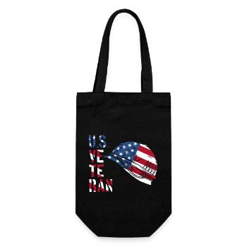 Veteran Soldat - USA Flagge - Geschenkbeutel für Flaschen - Schwarz - Vorne