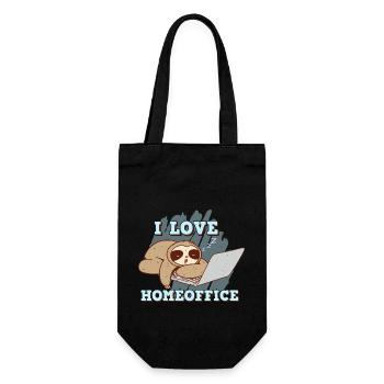 Ich liebe das Home Office - Geschenkbeutel für Flaschen - Schwarz - Vorne