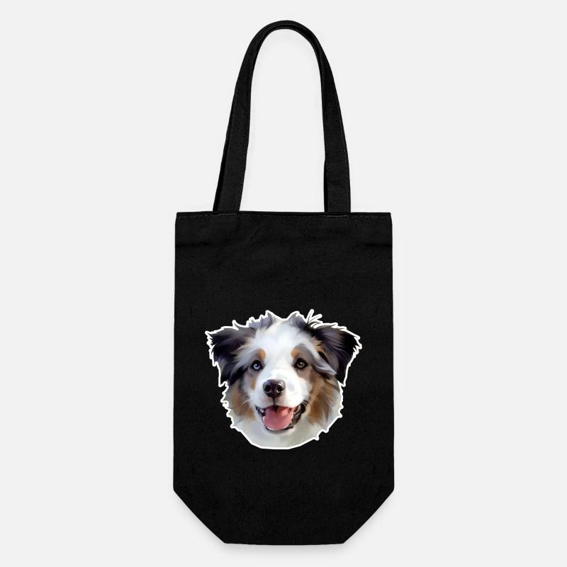Miniature American Shepherd - Gift Bag for Bottles - black