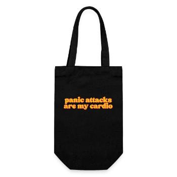 Panic attacks are my cardio. Funny - Gift Bag for Bottles - black - Front
