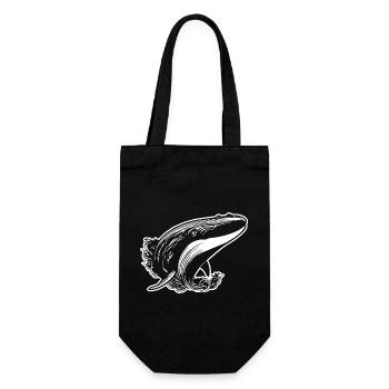 Wal Meer Fische - Geschenkbeutel für Flaschen - Schwarz - Vorne