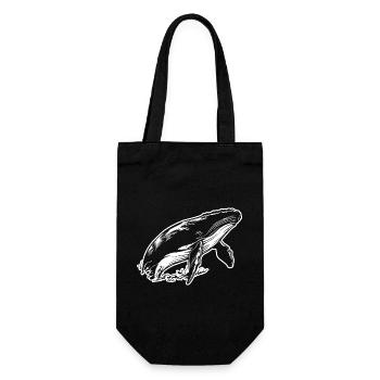 Whale Sea Fish - Gift Bag for Bottles - black - Front