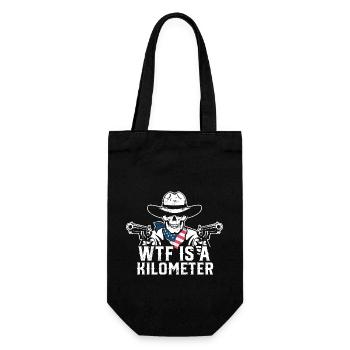 WTF Is A Kilometer Internet Meme Grunge Skeleton - Geschenkbeutel für Flaschen - Schwarz - Vorne