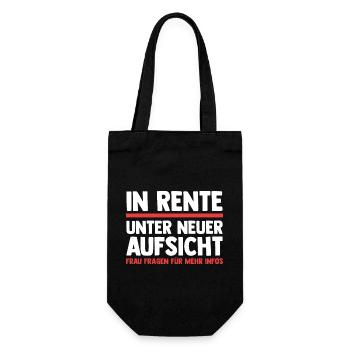 Ruhestand Pension Rente Rentner - Geschenkbeutel für Flaschen - Schwarz - Vorne