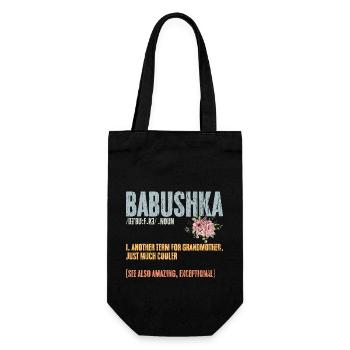 Vintage Babushka Definition A Russian Grandma - Geschenkbeutel für Flaschen - Schwarz - Vorne