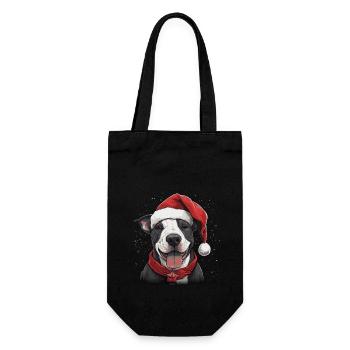 Bull Terrier Noël - Sac à bouteille - noir - Devant